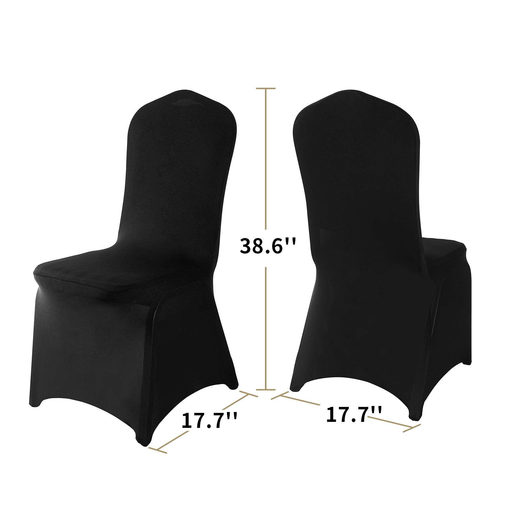 Ascoza 6 Pack Black Spandex Chair Covers For High Back Chairs In Stretch Washable Fabric For Wedding, Party,Holidays,Celebration And Other Special Events