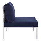 Modway Harmony Sunbrella® Outdoor Patio Aluminum Armless Chair in Gray Navy