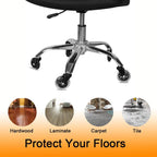 Office Chair Caster Wheels Set Of 5 Heavy Duty & Safe For All Floors Including Hardwood 3' Rubber Replacement For Desk Floor Mats