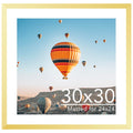 JCJMY 30x30 Picture Frame Gold with 24x24 Mat, Display Photo 24x24 with Mat or 30 x 30 Without Mat, Wall Hanging Large 30x30 Pos