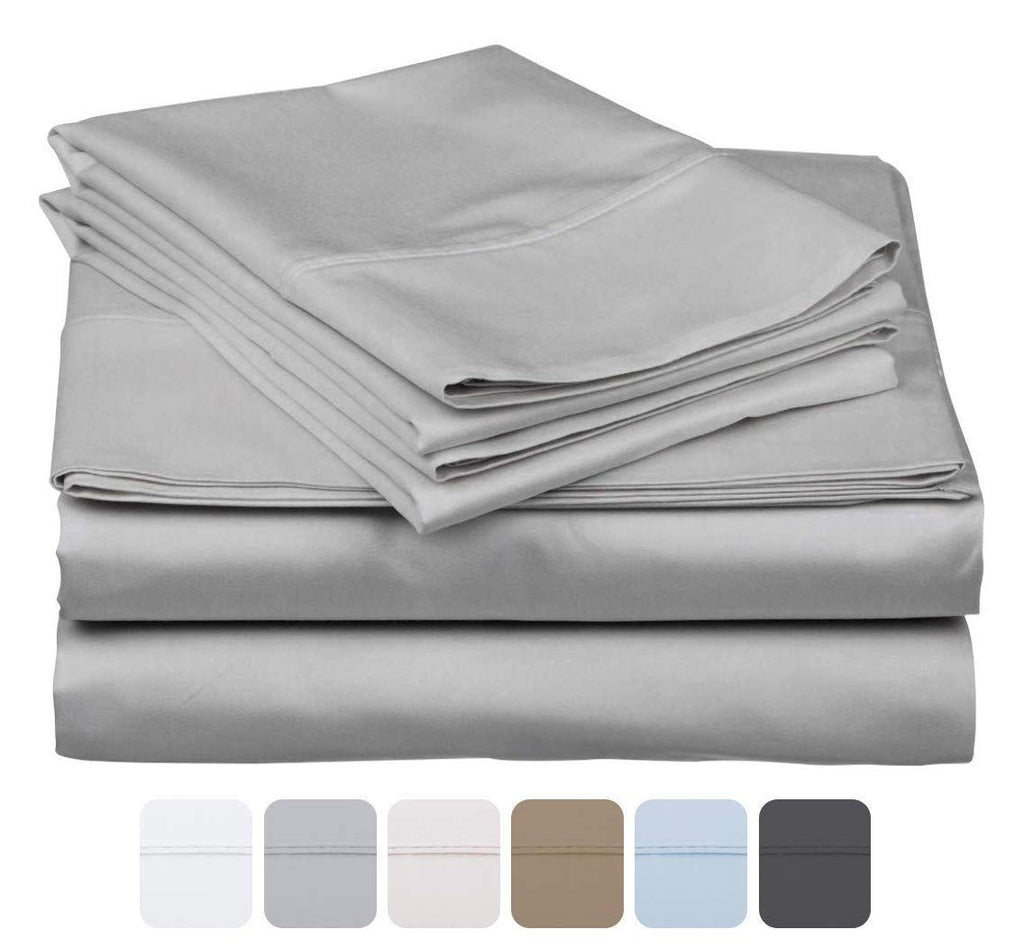 6 Piece Extra Deep Pocket Cal King Size Sheet Set 600 Thread Count Egyptian Cotton Sheets Cal King Size Hotel Luxury Collection