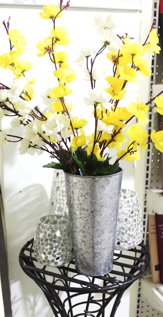 Hosley Enhance Your Decor With Set Of 3 Galvanized Vases/French Buckets - 9'' High Rustic Metal Flower Containers For Farmhouse
