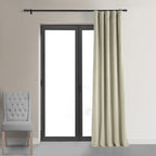 Hpd Half Price Drapes Signature Velvet Thermal Blackout Curtains For Living Room 96 Inch Long (1 Panel) Rod Pocket Insulated Blackout Curtains For Bedroom Window Curtains, 50W X 96L, Cool Beige