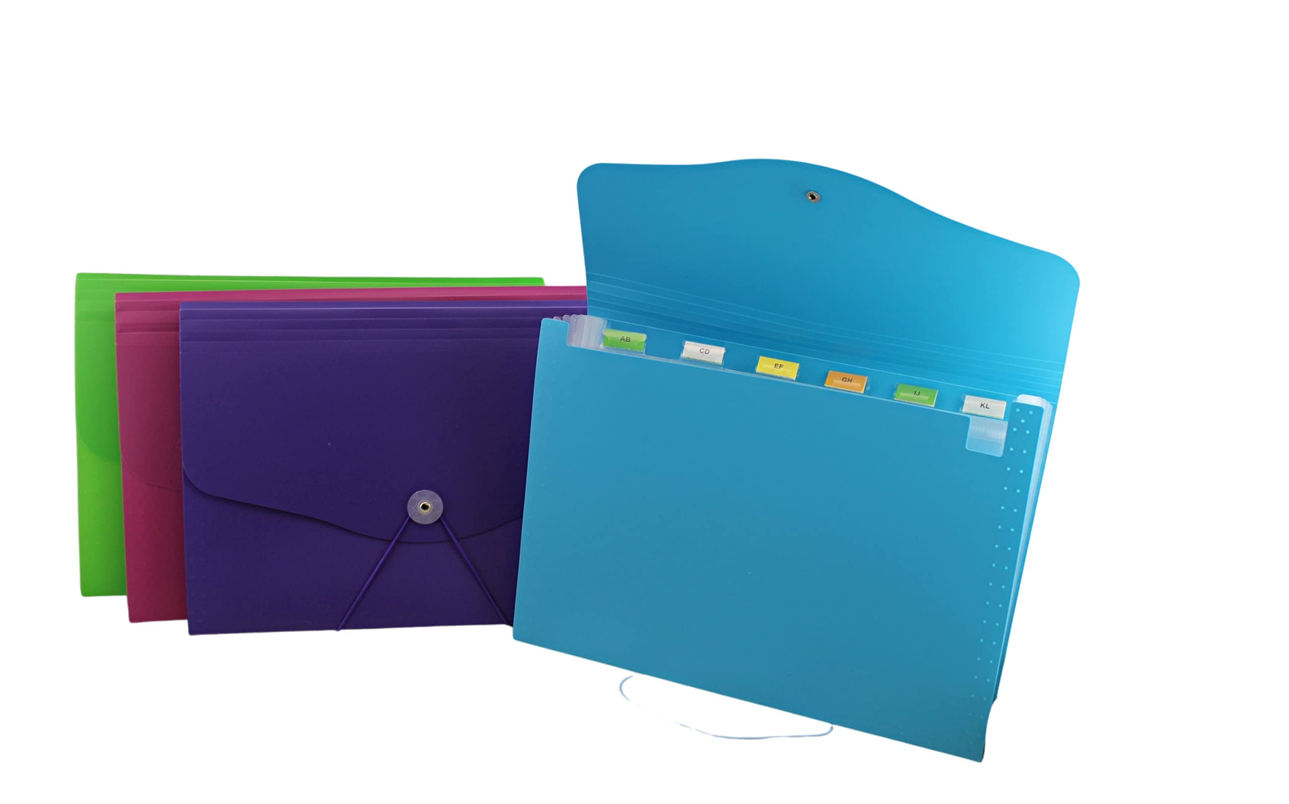 Set Of 4 Pack 7-Pocket Expanding File Folder, Accordion Letter Size Keep Your Papers And Documents Organized School And Office S