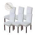 Genina Waterproof Chair Covers For Dining Room Dining Chair Covers Kitchen Parsons Chair Covers (White, 6 Pcs)