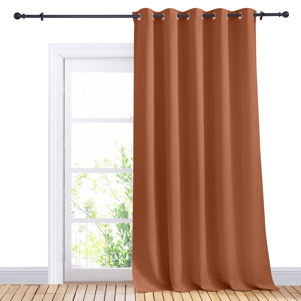 Nicetown Halloween Window Blackout Curtain Panel For Living Room, Burnt Orange, 1 Panel, 70 X 95 Inch, Thermal Insulated Blackou