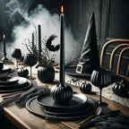Pickood 10-Inch Tall Dripless Taper Candles Set Of 4 - Black Tapered Candles, Perfect For Halloween - Smokeless, Unscented, Long