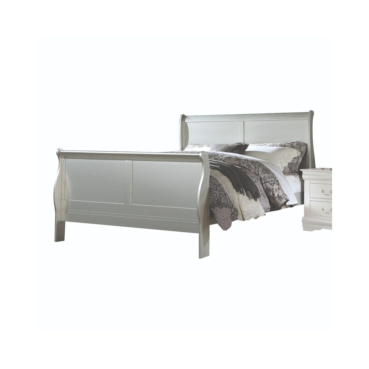 Acme Louis Philippe III Eastern King Bed in Platinum