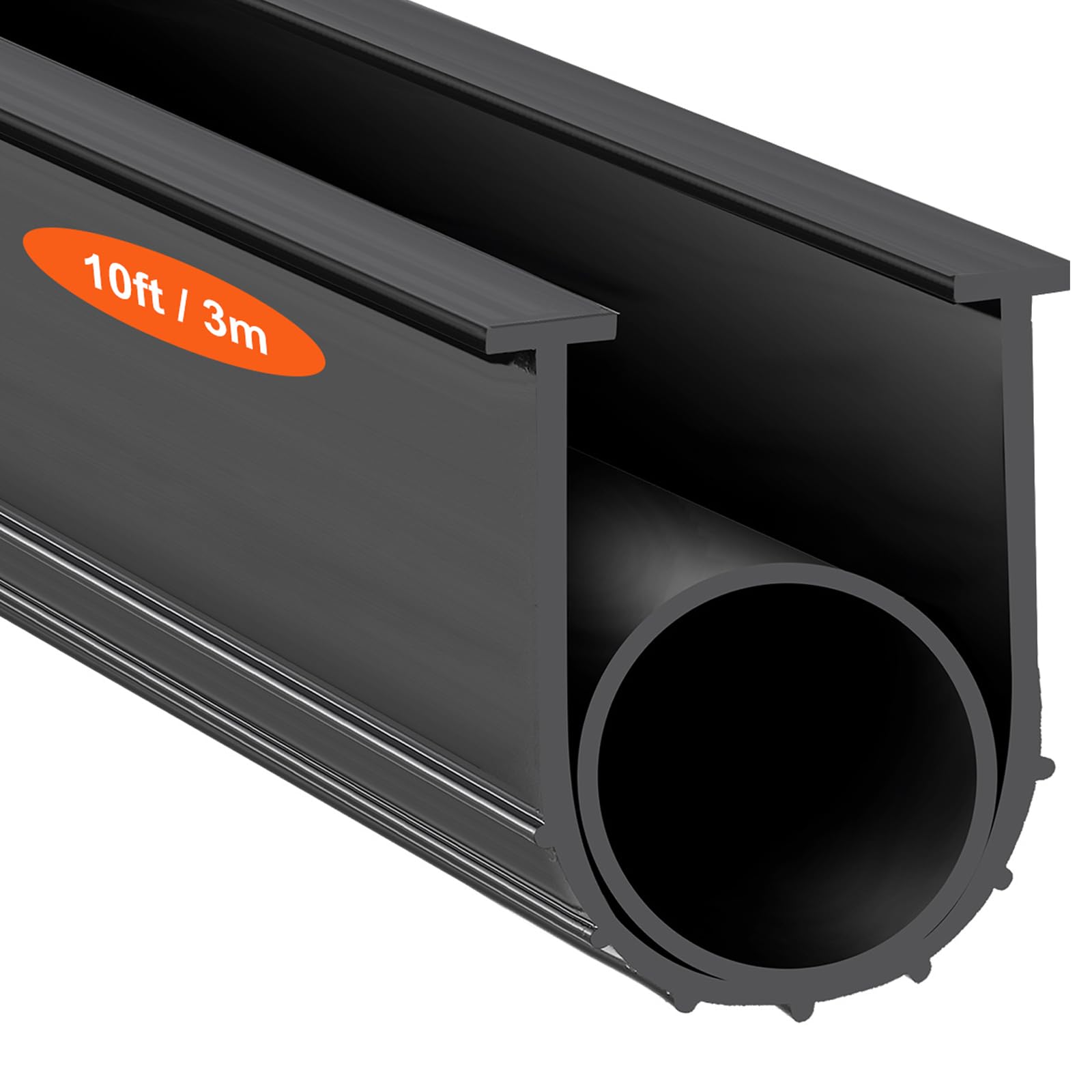 VEVOR Garage Door Seals Bottom Rubber, U Shape +O Ring Garage Door Weather Stripping, Universal Weatherproof Threshold Buffering