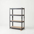 Amazon Basics 4Tier Storage Rack | BoltFree Assembly | Metal Stand & Thick MDF Board | 175kg Capacity Per Shelf | 54H x 24W x