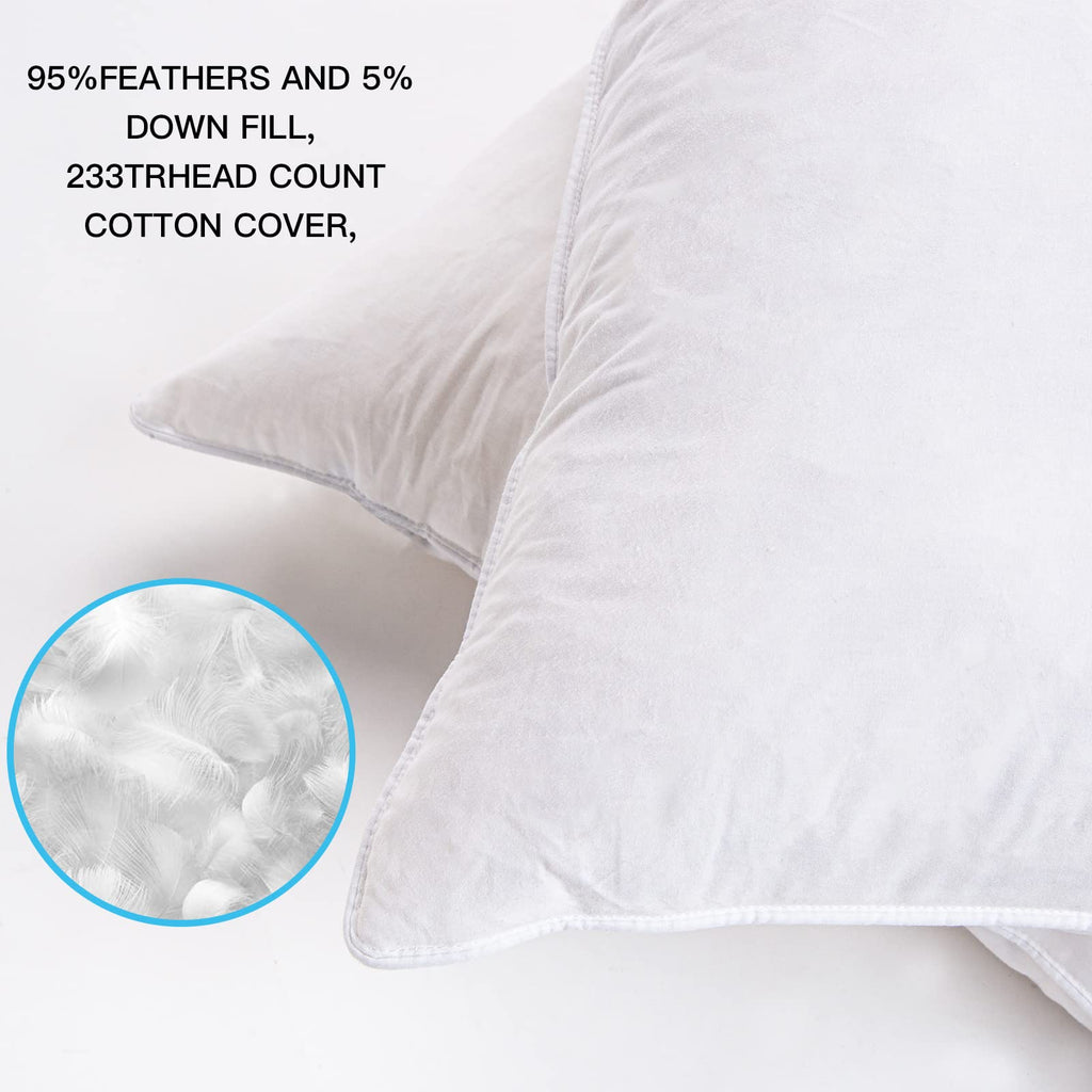 Ant-Home 12''X20'' Pillow Inserts Soft Feather Pillow Set Of 2 Indoor Decorative Sofa Down Pillows Bed Pillows Couch Pillow