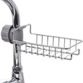 Needhav Deck Mount Faucet Storage Racks Adjustable Sink Rag Sponge Draining Rack Kitchen Bathroom Soap Storage Holders Hanging S