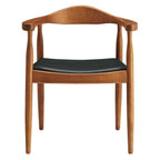 Modway Presidential Mid-Century Modern Faux Leather Upholstered Dining Armchair in Black