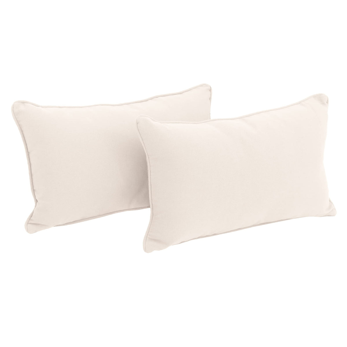 Blazing Needles Corded Twill Throw Pillows (Set of 2), 20&quot; x 12&quot;, Natural