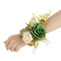 Lings Moment Emerald Green Wrist Corsage for Wedding(Set of 6), Sage Prom Corsages Wristlet for Girls, Women, Mothers, Bridesma