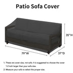 Easy-Going Waterproof Patio Sofa Cover Uv Resistant 3 Seater Outdoor Sofa Cover Weatherproof Lawn Patio Furniture Cover With Tape Sealed Seam (79Wx37Dx35H Inch, Black)