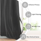 Hiasan Black Sheer Curtains For Bedroom With Tiebacks, Grommet Light Filtering Extra Wide Voile Texture Window Curtains For Living Room, Kids' Room And Nursery, W70 X L84, 2 Soft Drape Panels
