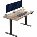 VIVO Electric 55 x 28 in Standing Desk, Memory Height Adjustment, 1B Series, Holds 220 lbs, One-Piece Reclaimed Wood Top, Black 
