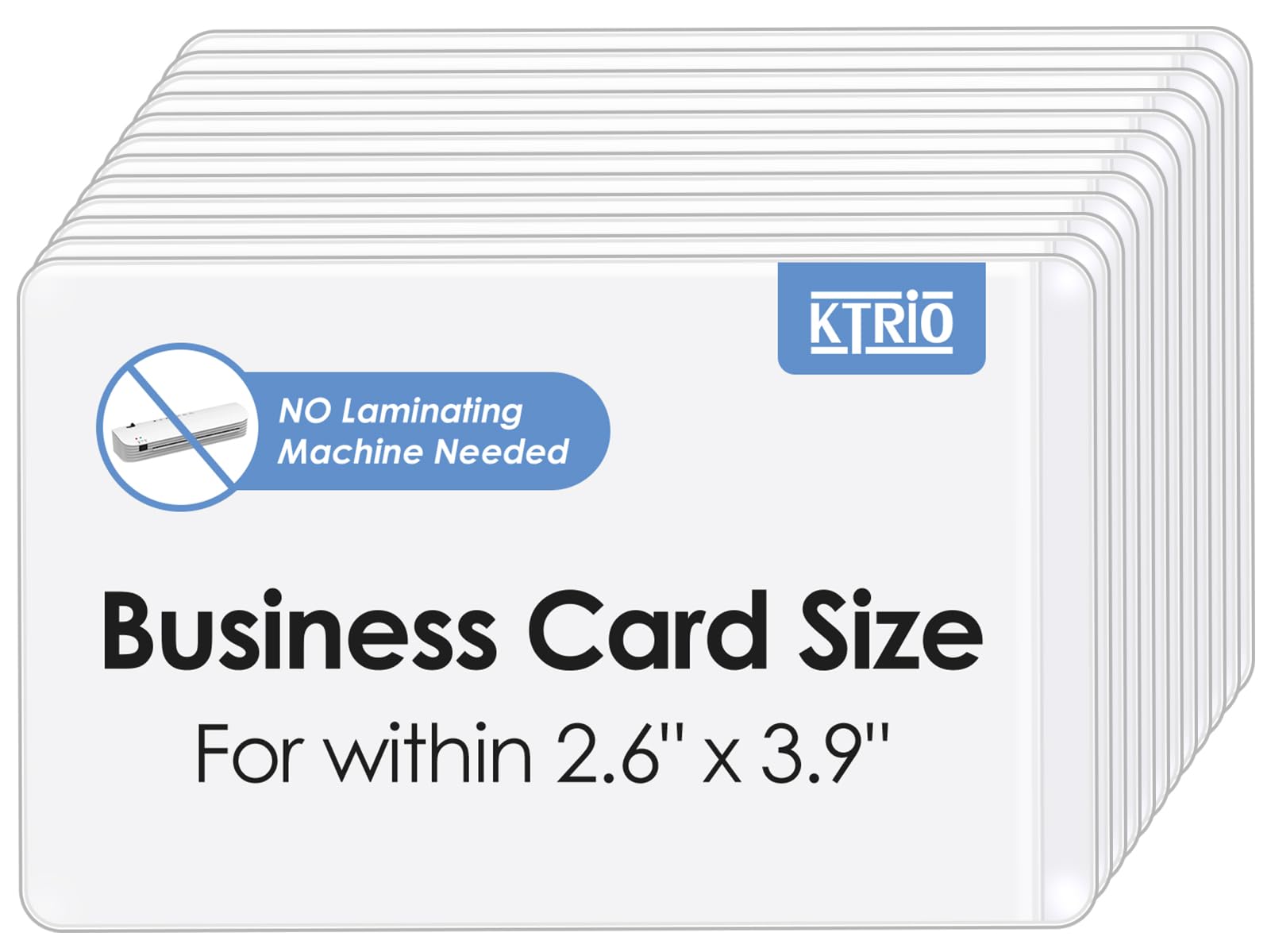 Ktrio Self-Sealing Laminating Pouches 2.6 X 3.9 Inches, 30 Pouches, 10 Mil Thickness, Self -Adhesive Laminate Sheets For Busines