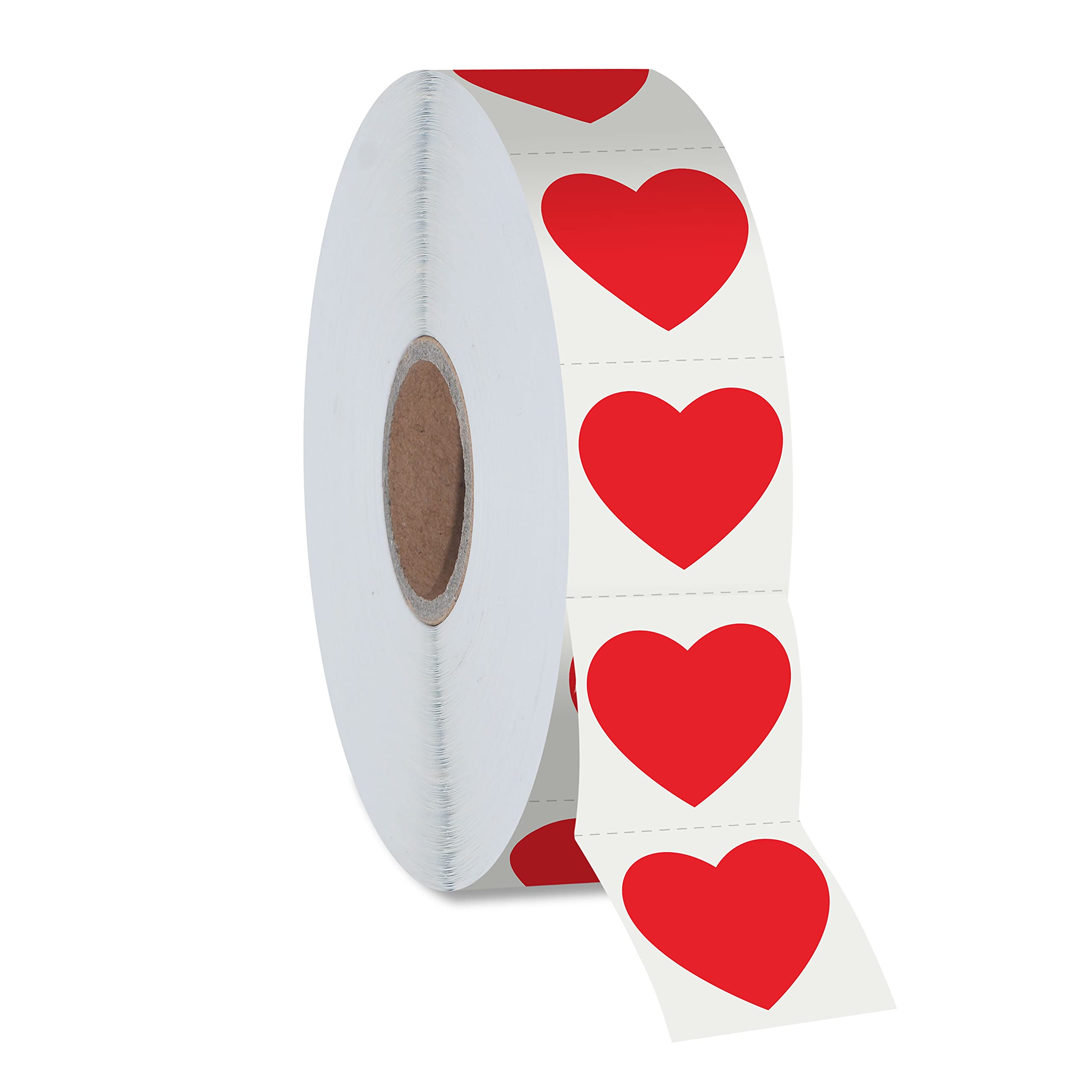 1200 Pcs Red Heart Shaped Sticker Labels With Perforation Line In Roll, Use For Valentine'S Day, Award Charts, Offices, Teachers