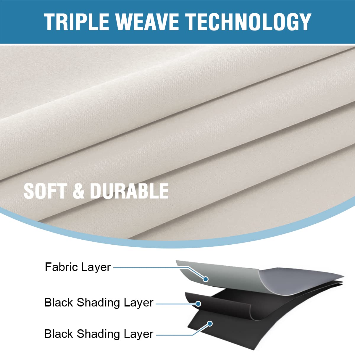 H.Versailtex 100% Blackout Curtains For Bedroom With Black Liner Full Room Darkening Curtains 63 Inch Long Thermal Insulated Bac