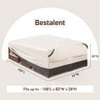 Bestalent Waterprooof Outdoor Furniture Covers For Table And Chairs, Patio Rectangular Table Cover Heavy Duty, Fits Up To 108L X 82W X 28H Inches (Beige/Grey)