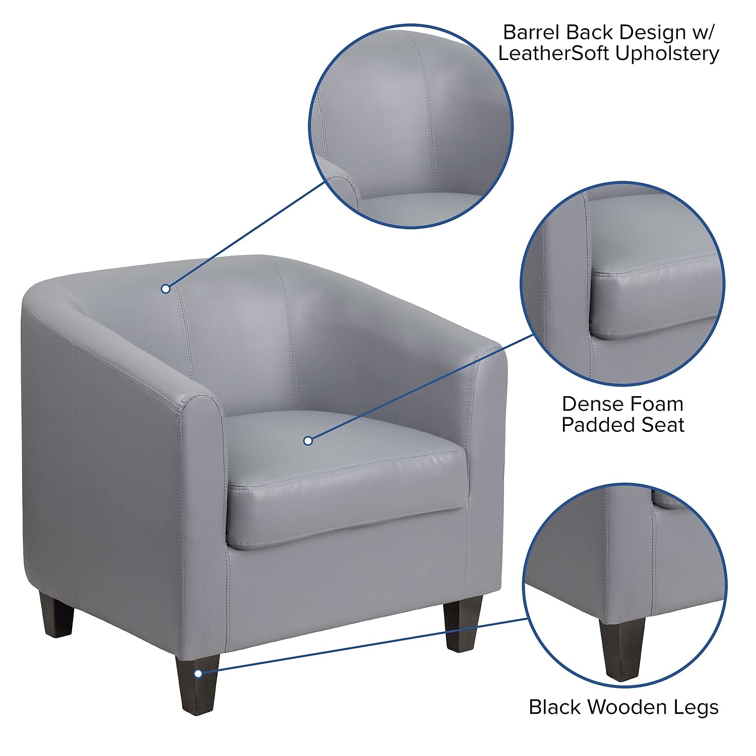Flash Furniture Katie Gray LeatherSoft Lounge Chair