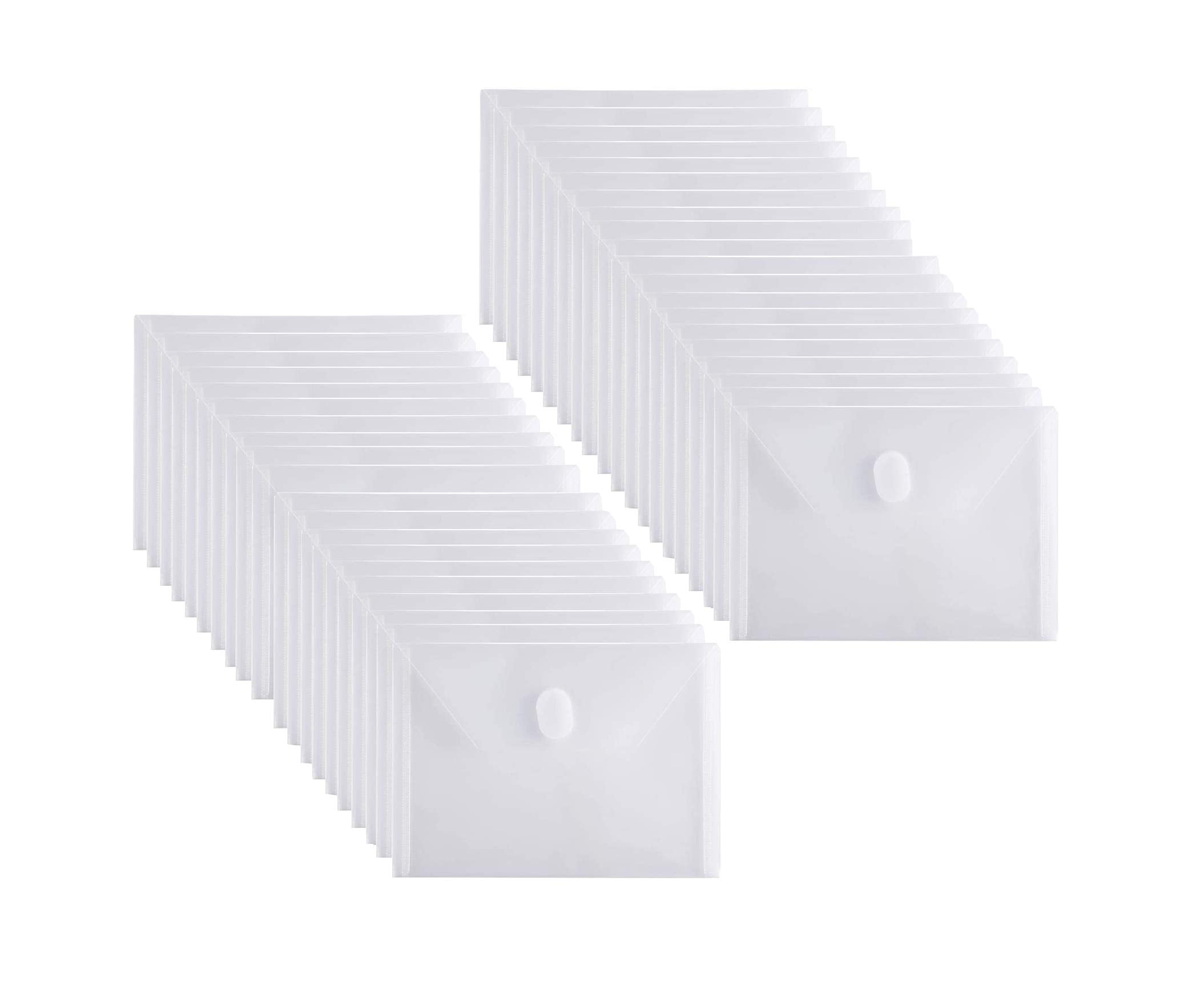 Yessart 5X7 Small Plastic Envelopes Hook Loop Closure Receipt Storage Holder 40 Pack