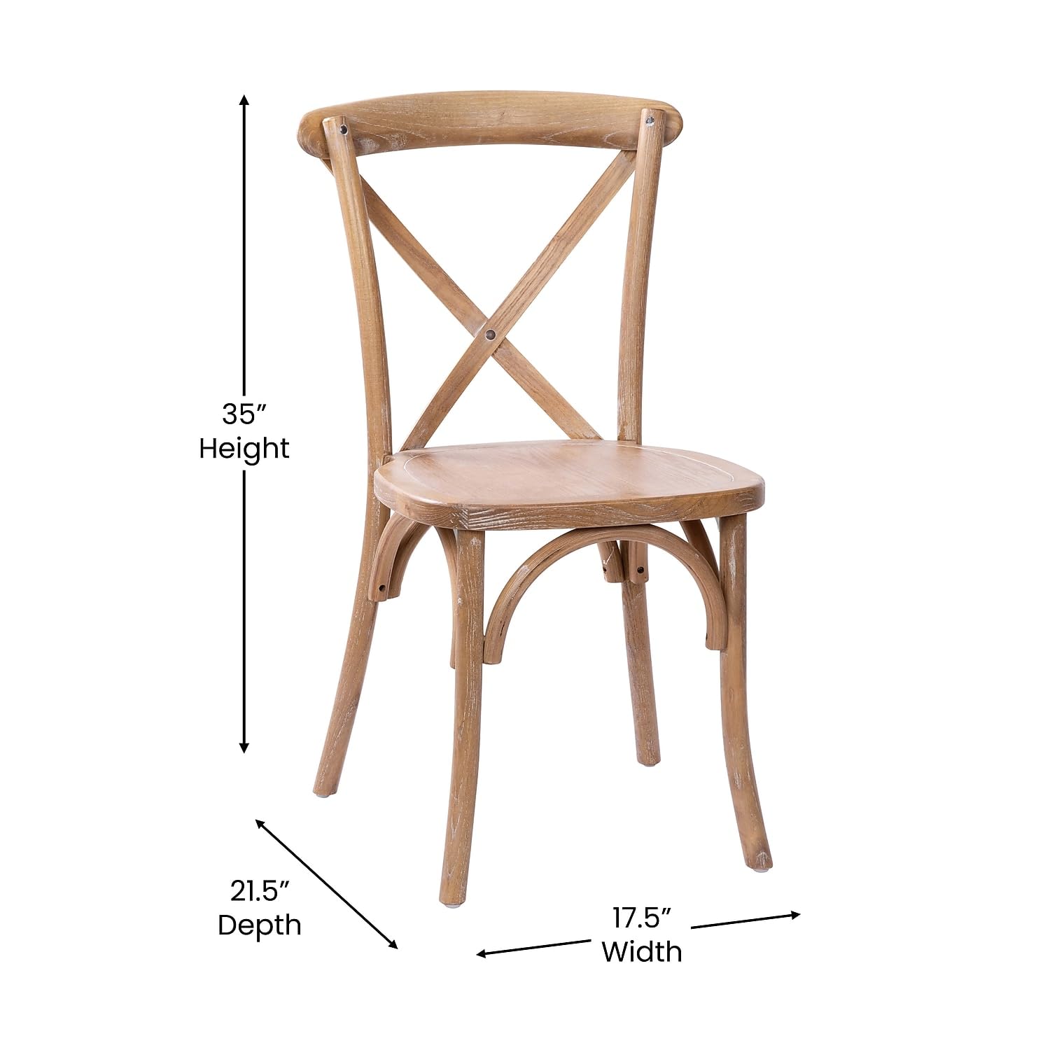 Flash Furniture Advantage Medium With White Grain X-Back Chair - Thumbnail 3