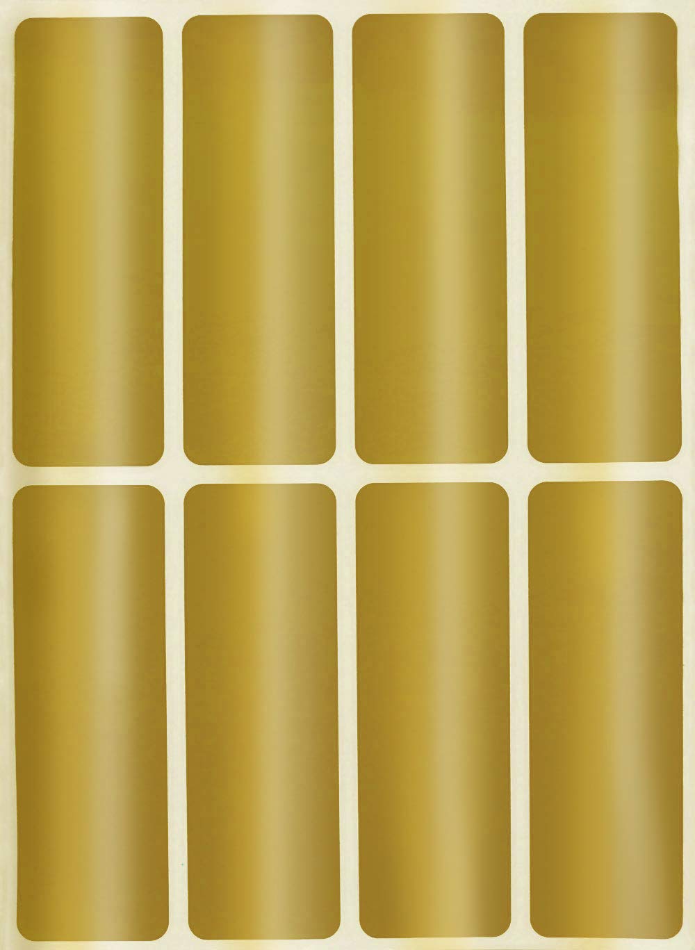 Royal Green Writable Rectangular Labels, 1 X 3 Inch, Metallic Gold Colored Stickers For Labeling - 120 Pack