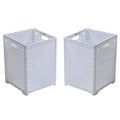 Eslite 42L Collapsible Plastic Laundry Baskets,Foldable Laundry Hamper,Pack of 2 (White)