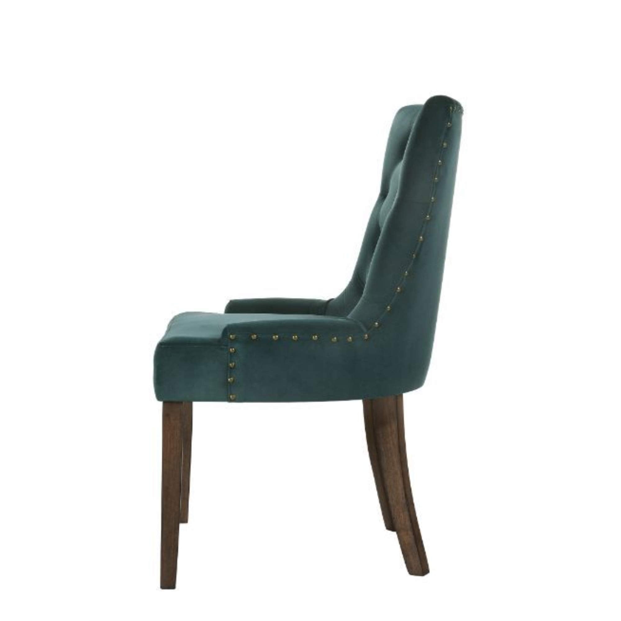 Acme Furniture Farren Side Chair in Green Velvet & Espresso Finish