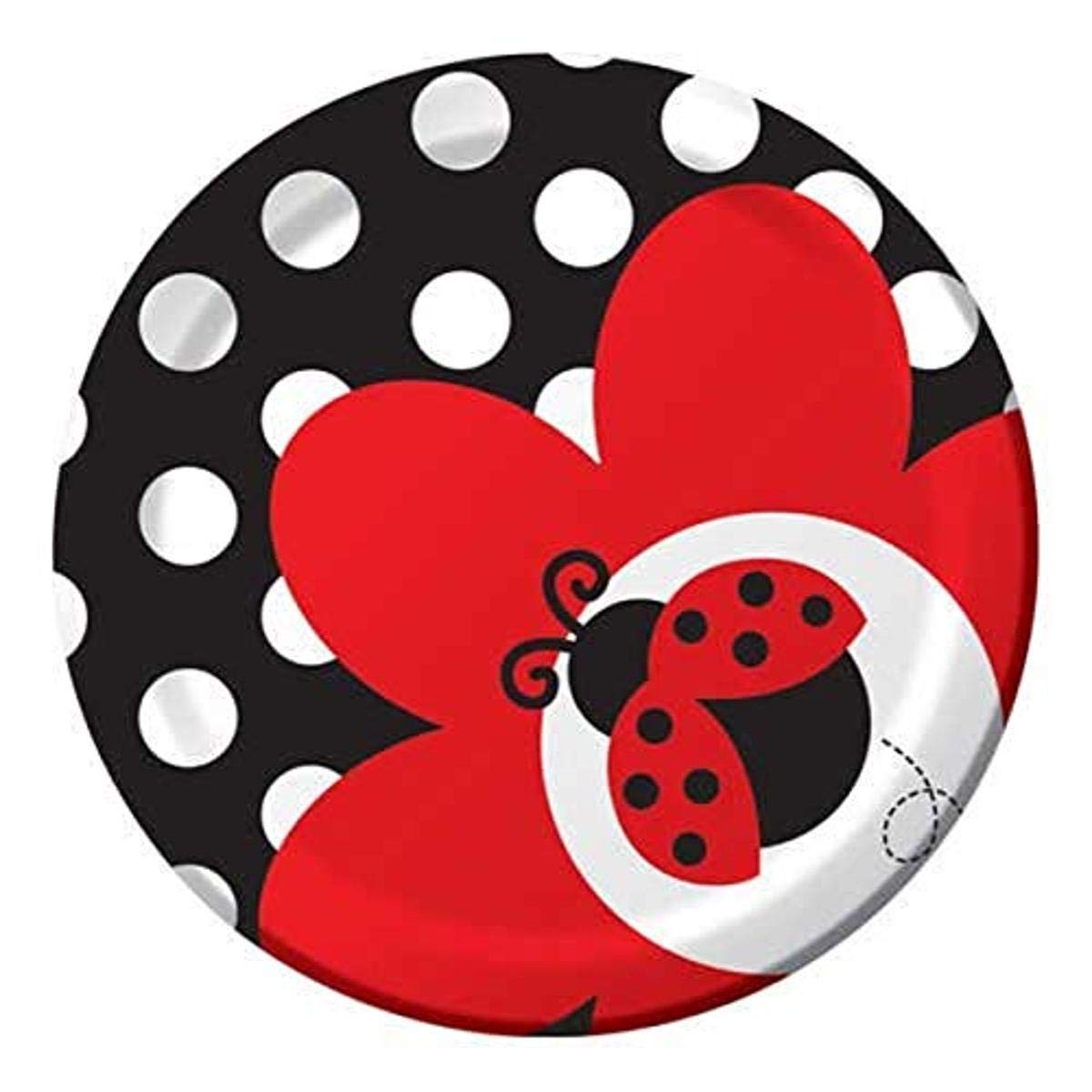 8-Count Round Paper Dessert Plates, Ladybug Fancy
