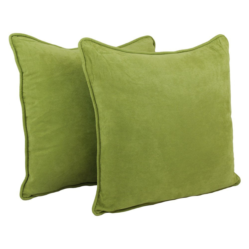 Blazing Needles Corded Microsuede Floor Pillows (Set of 2), 25", Mojito Lime