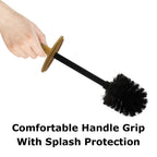 Blue Donuts Toilet Brush Holder With Bamboo Top - Black
