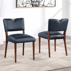Comfort Pointe Bonito Midnight Blue Faux Leather Dining Chair - Set of 2