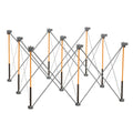 BORA Centipede 30in Portable Work Stand - Includes X-Cups, Clamps, Carry Bag - 3500lb Capacity, Black/Orange, 4Ft x 4Ft