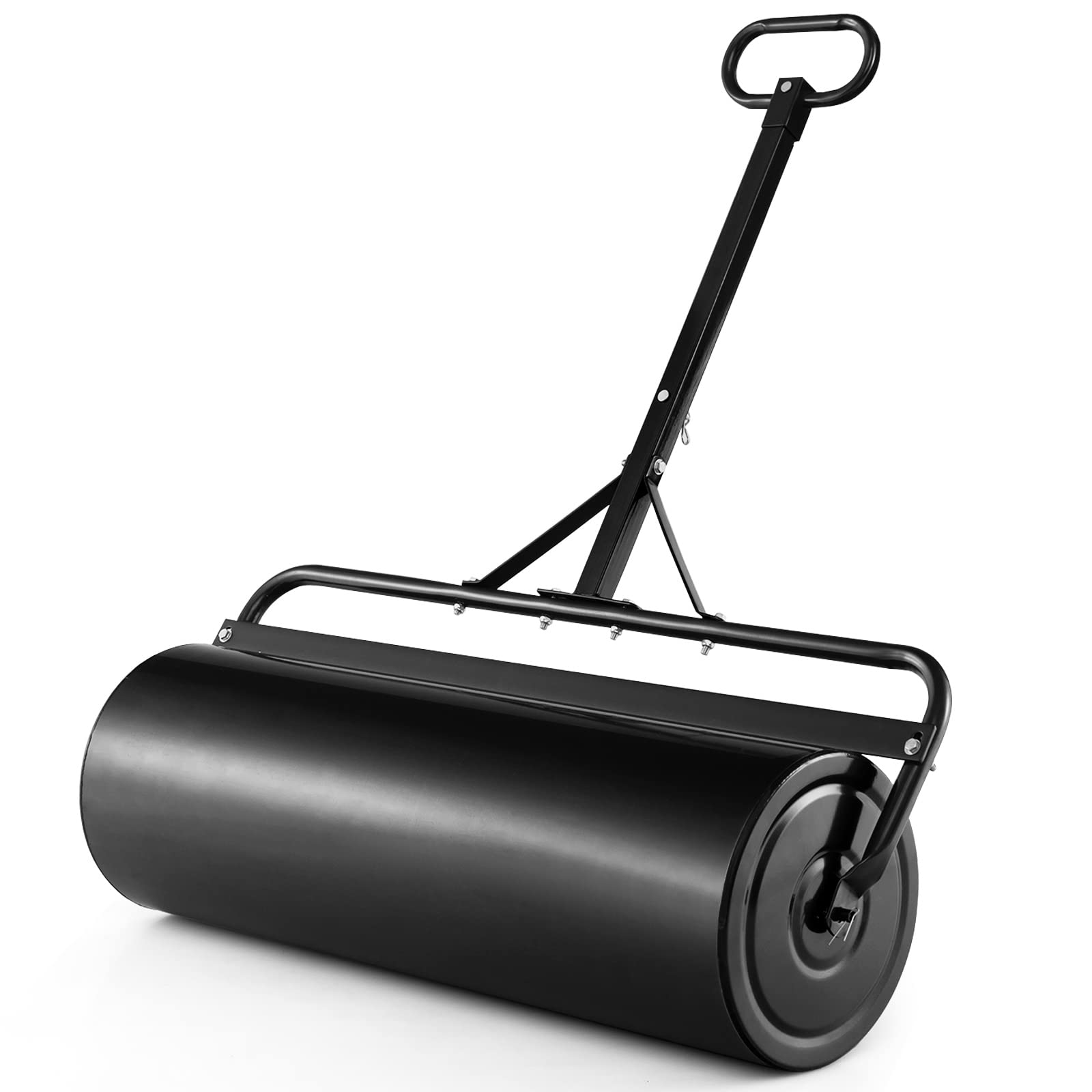 Ironmax Lawn Roller, 30 Gallons/113 L Manual & Tow-Behind Steel Sod Roller W/Push Pull Handle, Lawn Rollers Tow Behind Water Fil