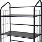 HomeRoots Black 3 Shelf Metal Standing Book Shelf