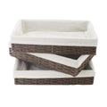 3Pcs Paper Rope Woven Storage Baskets, Delicate Storage Box for Shelves/Bathroom/Kitchen/Living Room/Office Desk/Bedroom. (Brown