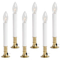 Creative Hobbies Pack of 6 Electric Window Candle with On/Off Switch, Light Bulb, Brass Plated Base, Ready to Use