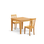 East West Furniture OXAN3-OAK-W 3 Piece Kitchen Table Set for Small Spaces Contains a Square Dining Table and 2 Dining Room Chairs, 36x36 Inch, Oak