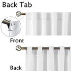 Bgment Rod Pocket And Back Tab Blackout Curtains For Bedroom - Thermal Insulated Room Darkening Curtains For Living Room, Set Of 2 Panels (52 X 45 Inch, Pure White)