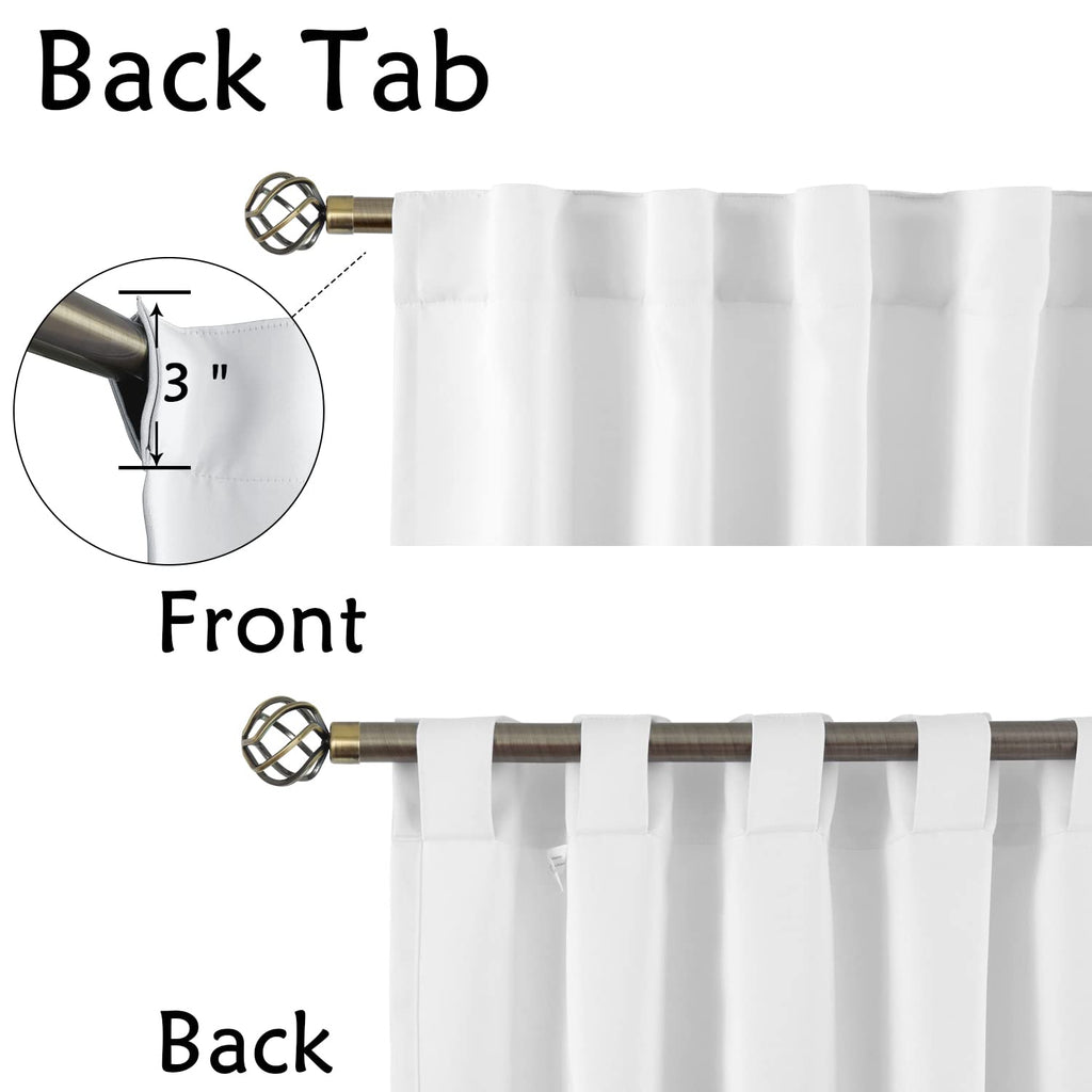 Bgment White Curtains 72 Inch For Bedroom - Rod Pocket And Back Tab Thermal Insulated Room Darkening Curtains For Living Room, 2 Window Curtain Panels (52 X 72 Inch, Pure White)