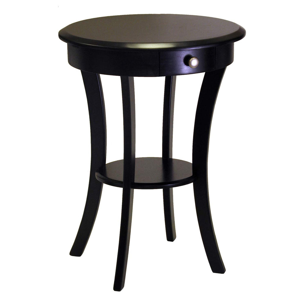 Winsome Wood Sasha Accent Table, Black, 20.00 x 20.00 x 27.00 Inches