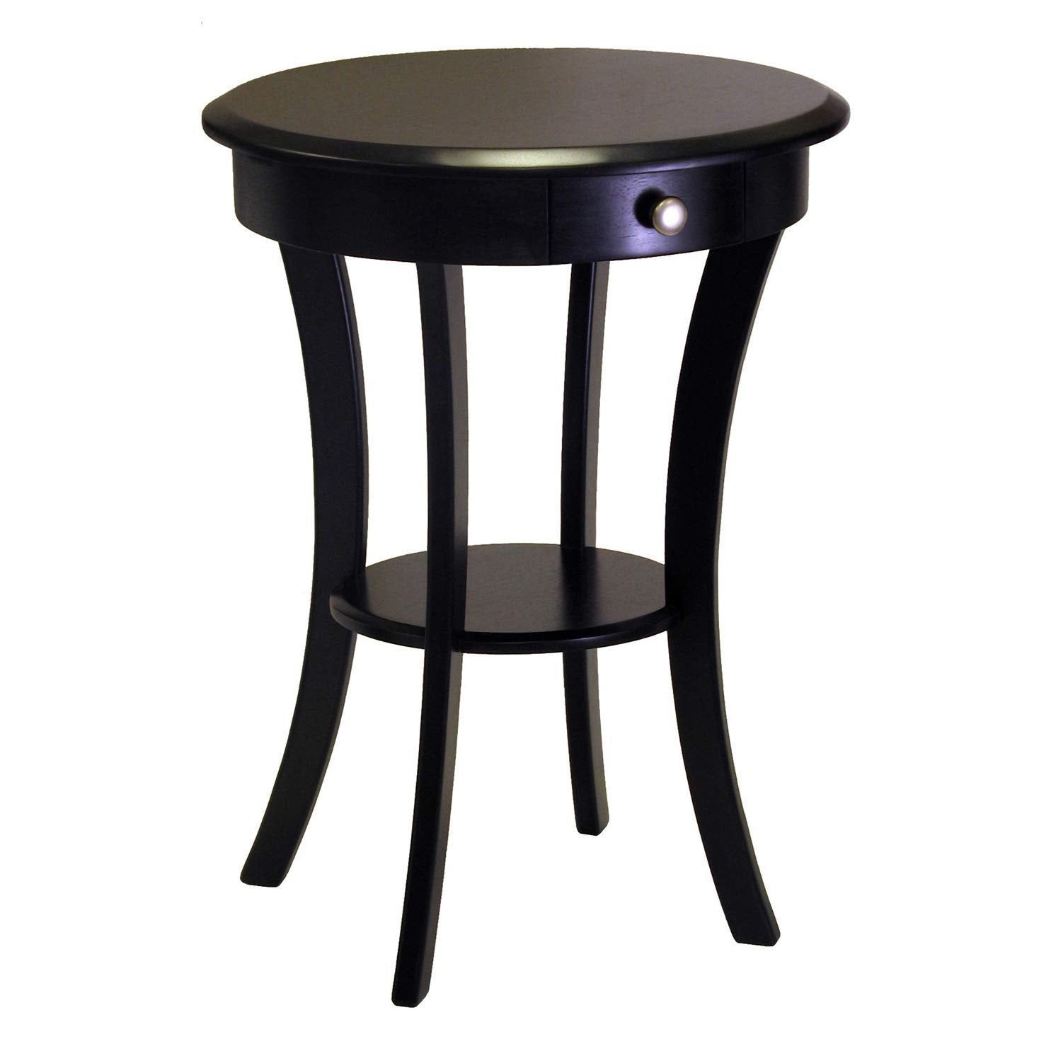 Winsome Wood Sasha Accent Table, Black, 20.00 x 20.00 x 27.00 Inches