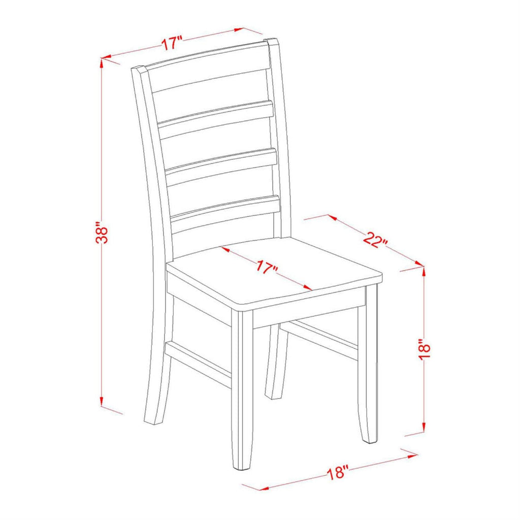 East West Furniture Dining Chairs, Set of 2, Black & Cherry