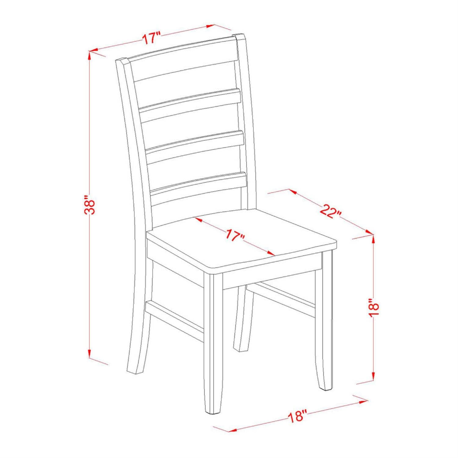 East West Furniture Dining Chairs, Set of 2, Black & Cherry