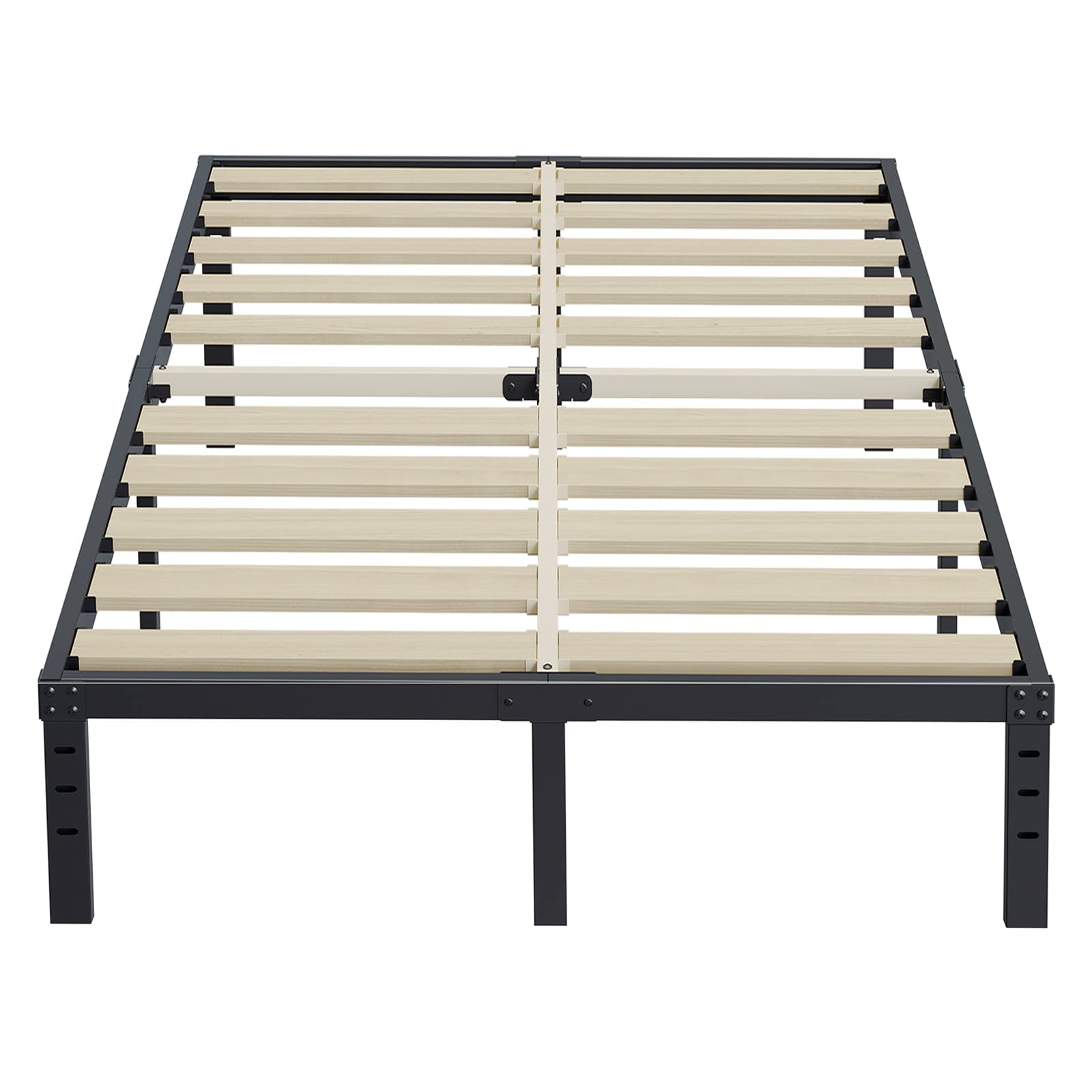 ZIYOO California King Bed Frame 14 inches Tall 3 Inches Wide Wood Slats with 3500 Pounds Support for Foam Mattress, No Box Sprin