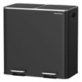 SONGMICS Trash Can, 2 x 10.6 Gallon (2 x 40 L) Garbage Can for Kitchen, with 15 Trash Bags, 2 Compartments, Plastic Inner Bucket
